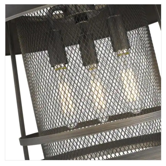 Golden Lighting Parsons 13 In. 3-Light Gunmetal Bronze Semi-Flush Mount - Picture 3 of 5